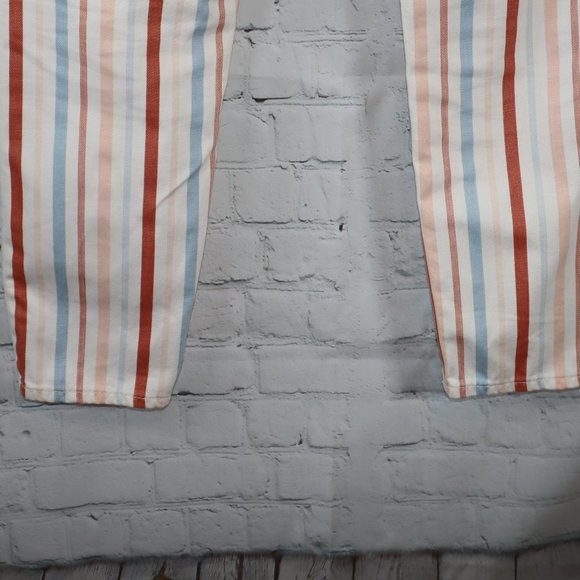 American Eagle White Multi Color Striped High Rise Mom Jeans Women's Size 2 - Picture 3 of 9